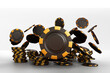 casino  chips gold motions poker balckjack baccarat 3d render 3d rendering illustration 