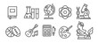 © Trueffelpix - school subjects - thin line icon collection on white background - vector illustration