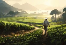 A Man On A Tea Plantation