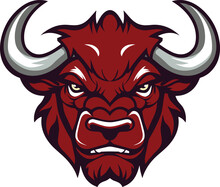 Red Bull Mascot Logo Vector