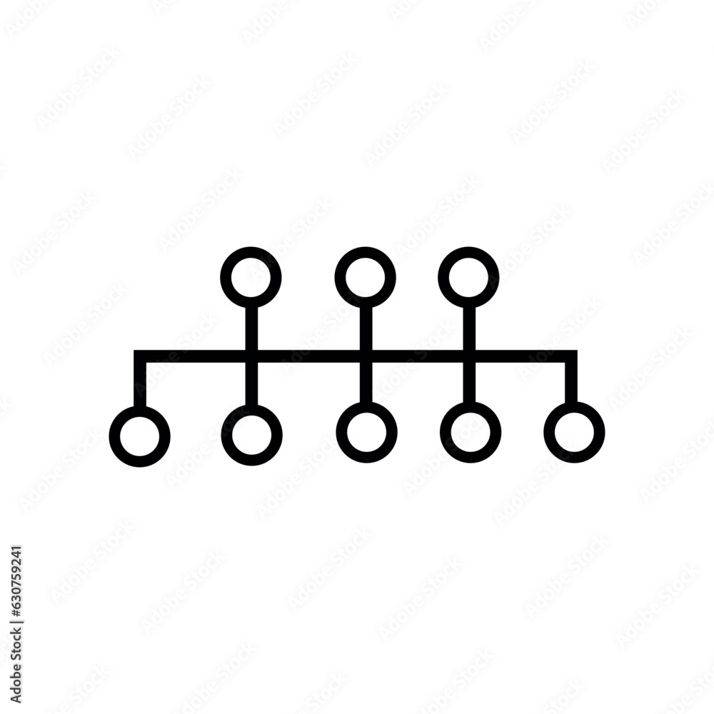 Hierarchy Lineal Icon Symbol Vector. Black Outline Hierarchy Icon Stock ...