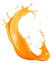 Orange Juice Splash Isolated.