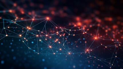 Wall Mural - network connection with plexus design. ai generative.