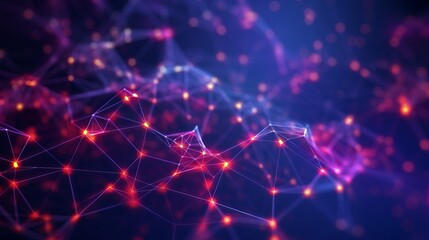 Wall Mural - network connection with plexus design. ai generative.