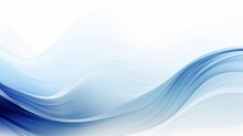 Blue Abstract Wave Background With White Background. Ai Generative.