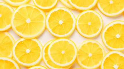 Wall Mural - Lemon slice pattern background. AI generative.