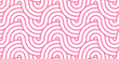 © MdLothfor - Seamless pink pattern with circles fabric curl backdrop. Seamless overloping pattern with waves pattern with waves and pink geomatices retro background.