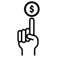 Wall Mural - hand with dollar sign