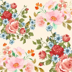  flower pattern square, illustration