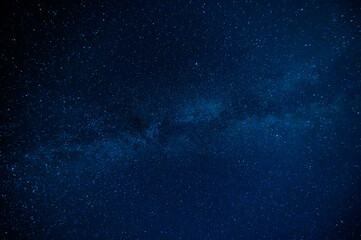 Starry Milky Way at night with stars on the background of a dark blue night sky