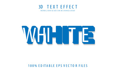 Wall Mural - White 3d Fully Editable Vector Eps Text Effect Template Design.