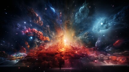 Wall Mural - Big Bang theory and universe formation concept