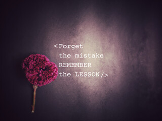 Inspirational quote - Forget the mistake remember the lesson