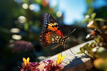 Poster - Beautiful butterfly in nature in summer