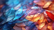  A Close Up Of A Colorful Glass Object With A Blurry Background.  Generative Ai