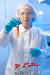 Wall Mural - Lab worker preparing plasma test blood for detection of antibodies and infections virus. Concept laboratory medical clinic