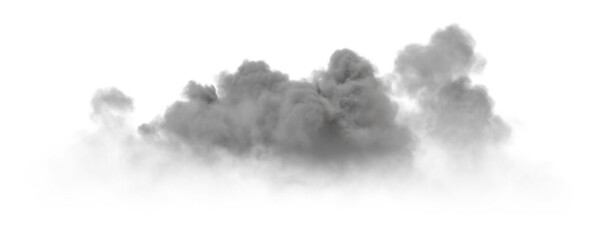 cumulus and fluffy cloud shape with isolated on transparent background - png file, 3d rendering illu