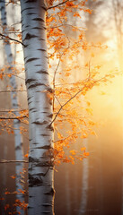 Wall Mural - beautiful autumn nature with vibrant and warm colors. generative ai illustrations