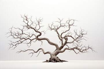 Poster - tree without leaves isolated on white background.