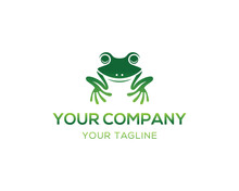 Frog Animal Logo Design Vector Template.