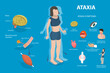 3D Isometric Flat Vector Conceptual Illustration of Ataxia, Educational Medical Diagram