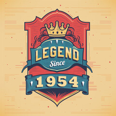 Legend Since 1954 Vintage T-shirt - Born in 1954 Vintage Birthday Poster Design.