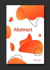 Canvas Print - gradient abstract shapes poster. minimalistic creativity and art. cover or banner with red dots and 