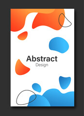 Canvas Print - gradient abstract shapes poster. natural and organic shapes. cover or banner with red and blue drops