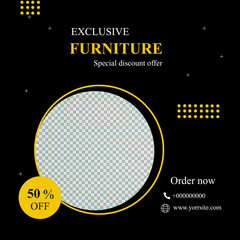 Wall Mural - social media post template for the furniture company