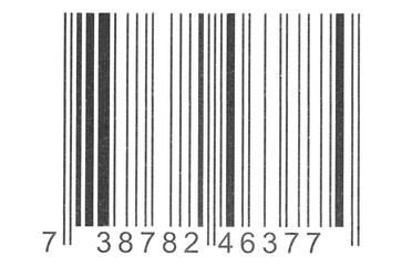 barcode icon isolated on white, clipping path