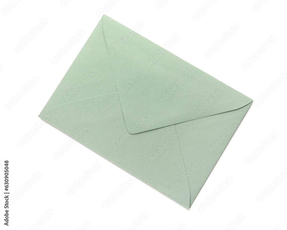 Paper envelope on white background