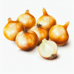 Onions isolated on a white background