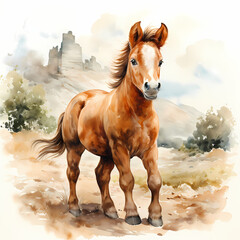 Wall Mural - Horse Water Color