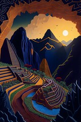 Wall Mural - magical scenery of Machu Picchu Peru paper