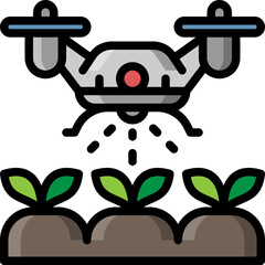 Sticker - drone filled outline icon