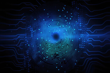 Wall Mural - Fingerprint Scanning Security System Concept Abstract Background