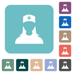 Poster - Nurse avatar rounded square flat icons