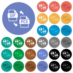 Sticker - GIF PCX file conversion round flat multi colored icons