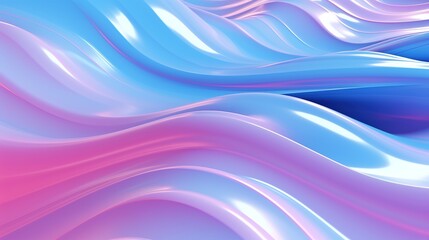 Wall Mural - 3D abstract background with glossy waves flowing trough