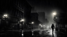 Night City Street Under The Rain.
