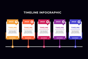 Business timeline workflow infographic for company