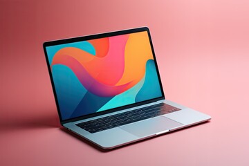 photo of laptop with cool wallpaper an ambiance