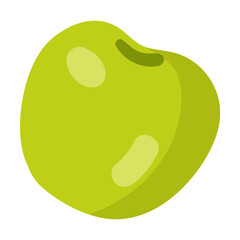 Wall Mural - Green apple vector illustration. Cartoon drawing of whole fresh apple isolated on white background. Nature, food, fruit, diet concept