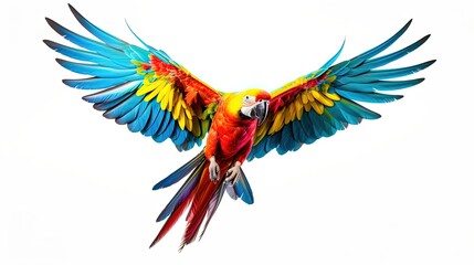 colorful parrot isolated on white