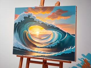 Canvas Print - Beach Waters, Generative AI Illustration