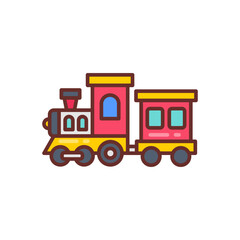 Wall Mural - Train toy icon in vector. Illustration
