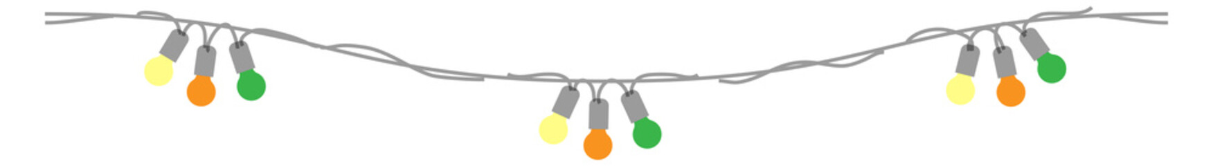 Wall Mural - christmas lights decorative border. color lamp garland
