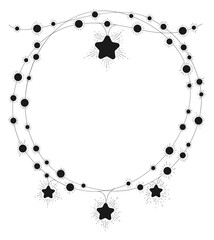 Wall Mural - light garland round frame. christmas decoration border