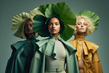 Conceptual Image Of Models Promoting Sustainable And Ecofriendly Fashion