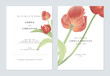 White minimalist tulip flowers wedding invitation
